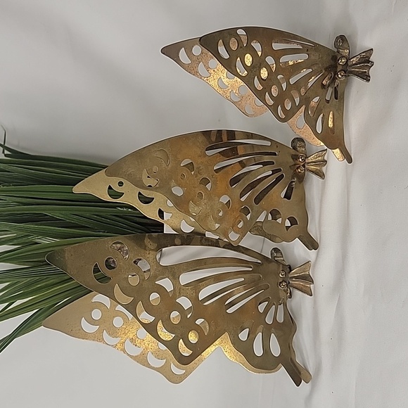 Source Unknown Other - Vintage Brass Butterflies Set of 3